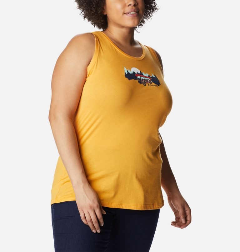 Women's Columbia Bluff Mesa Tanks Mango | Plus Size CA-Y8LA4